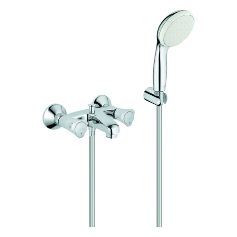 Grohe - 2-Griff-Wannenbatterie Costa 25460 mit Tempesta Wandhalterset chrom