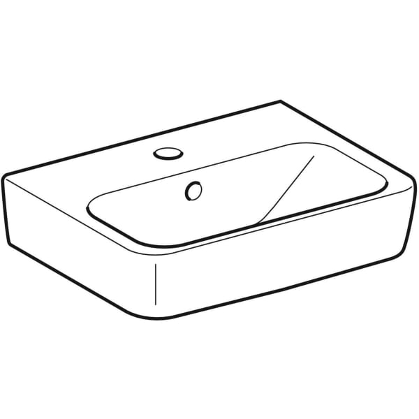 Geberit Vertriebs - RENOVA Plan Handwaschbecken, 45x34cm m. Hl. mittig, m. Ül., weiß, NEU