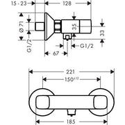Hansgrohe - Zweigriff Brausenarmatur Aufputz LOGIS chrom