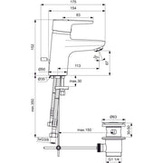 Ideal Standard - Waschtisch EHM ND CONNECT BLUE B9919 chrom