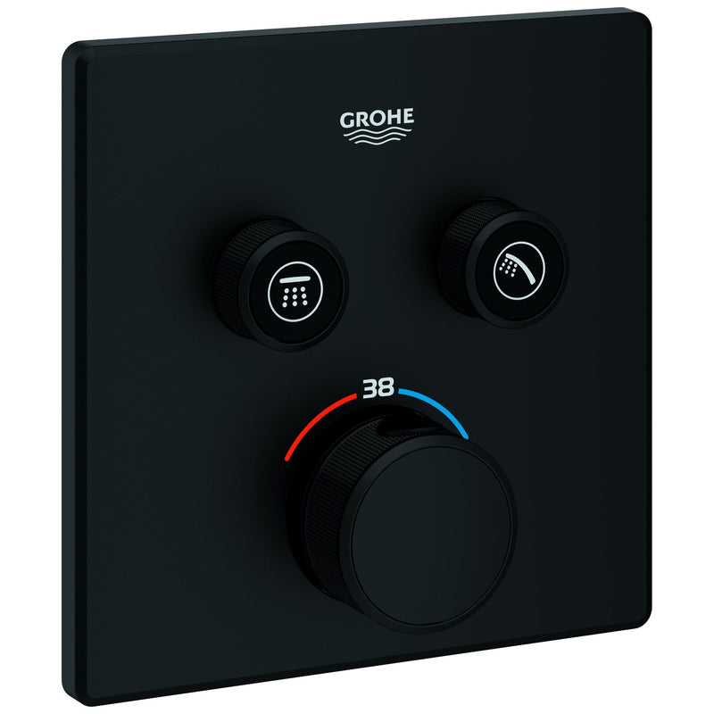 Grohe - Thermostat Grohtherm SmartControl 102166 eckig FMS 2 ASV phantom black