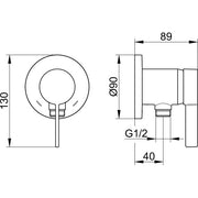 KEUCO - EHM-WT-Mischer IXMO_solo 59552, mit Schlauchanschluss, rund, verchromt