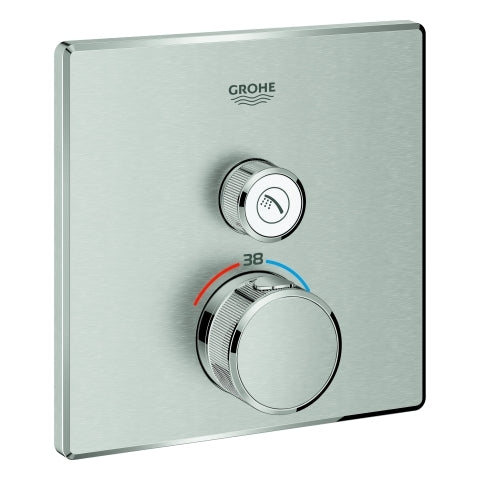 Grohe - Thermostat GROHTHERM SmartControl 29123 eckig FMS 1 ASV supersteel