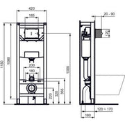 Ideal Standard - WC-Element 120 M PROSYS, mechanisch, freistehend
