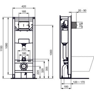 Ideal Standard - WC-Element 120 M PROSYS, mechanisch, freistehend