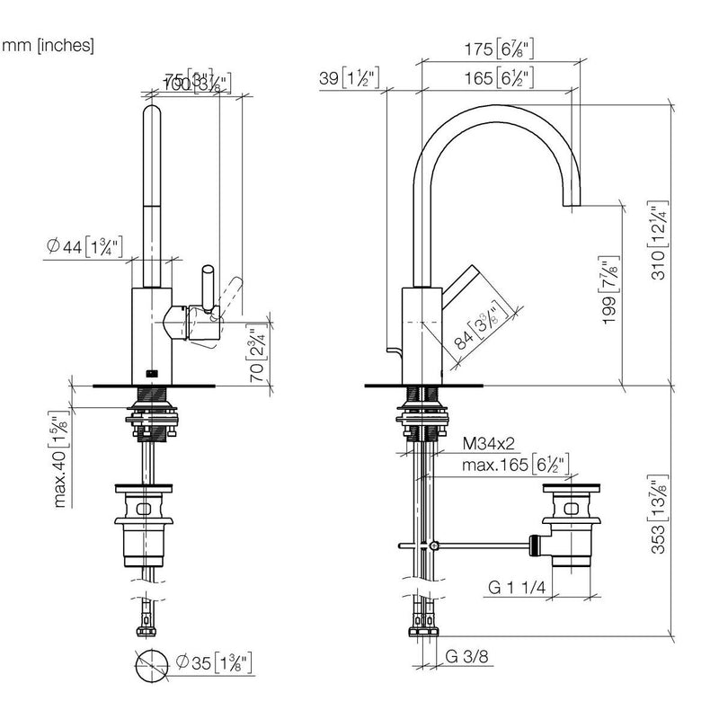 Dornbracht - WT-EHM mit Ablaufgarnitur META 33560661 chrom