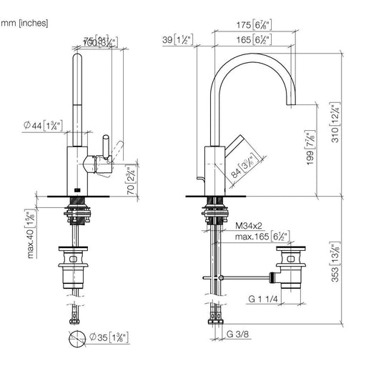 Dornbracht - WT-EHM mit Ablaufgarnitur META 33560661 chrom