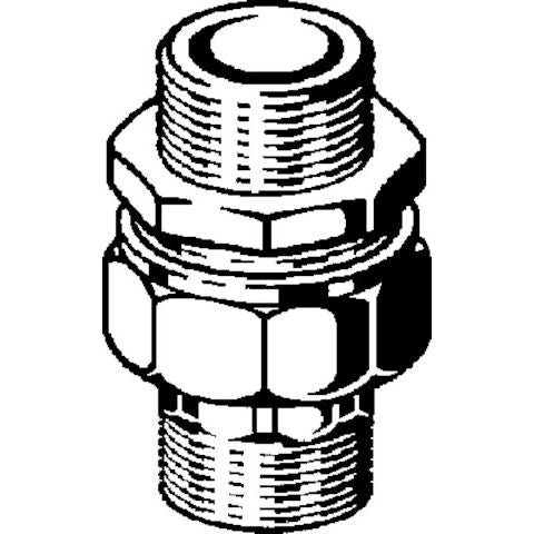 Viega - Rohrverschraubung 3334 flachdichtend 1/2 AG x 1/2 AG Rotguss