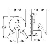 Grohe - Einhandbatterie LINEARE 24095 FMS für 35600 3-Wege Umstellung chrom