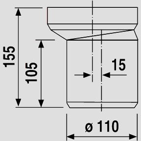 Sanitärtechnik Eisenberg - Sanit�rtechnik Eisenberg WC-Anschluss-Stutzen weiß DN 100x155mm, exzentrisch