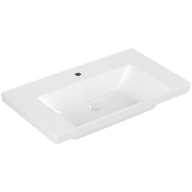 VILLEROY & BOCH - Schrankwaschtisch Subway 3.0 800x470 mm Rechteck 1HL. o. Überlauf Weiß Alpin
