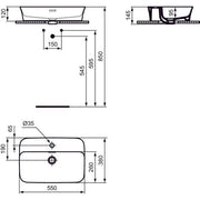 Ideal Standard - Schale IPALYSS, 1 Hl., m.Ül., 550x380x145mm, Schwarz Matt