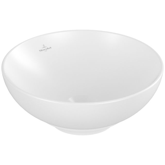 VILLEROY & BOCH - Aufsatzwaschbecken Loop&Friends 380x380mm Rund m. ÜL. Stone White cplus