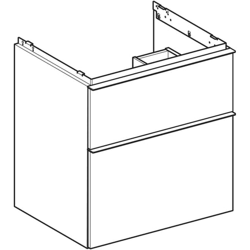 Geberit Vertriebs - iCon Unterschrank für WT, 2 Schubl. 59,2x61,5x47,6cm, weiß matt