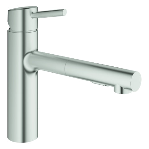 Grohe - EH-Spültischbatt. CONCETTO 30273 mittelhoch auszb. Spülbrause supersteel