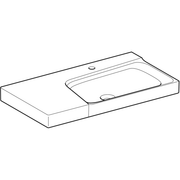 Geberit Vertriebs - Waschtisch XENO2 m. Ablg. li, 90x48cm m. Hl., o. Ül., KeraTect