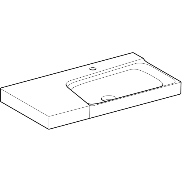Geberit Vertriebs - Waschtisch XENO2 m. Ablg. li, 90x48cm m. Hl., o. Ül., KeraTect