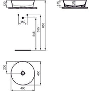 Ideal Standard - Schale IPALYSS, o.Hl., o.Ül., 400x400x120mm, Granatapfel
