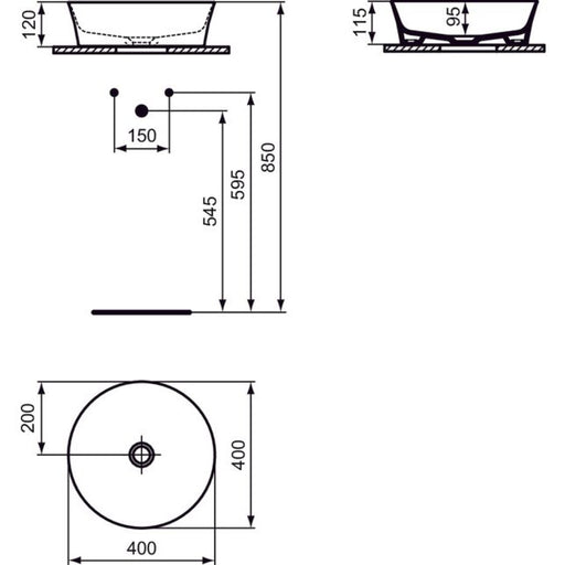 Ideal Standard - Schale IPALYSS, o.Hl., o.Ül., 400x400x120mm, Granatapfel
