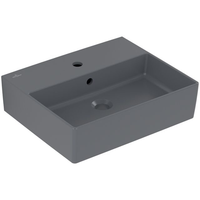 VILLEROY & BOCH - WT Memento 2.0 500x420mm re-eckig 1HL. m. ÜL. geschliffen Graphite cplus