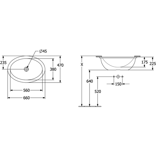 VILLEROY & BOCH - UnterbauWT Loop&Friends 560x380mm ov o. ÜL. Außenseite glasiert we Alpin c
