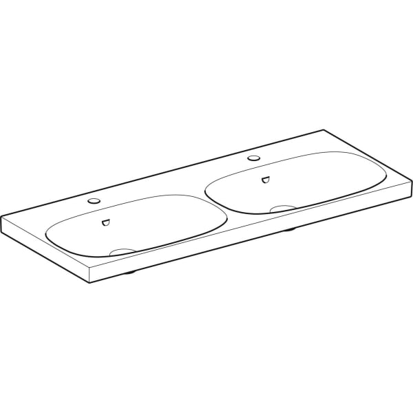 Geberit Vertriebs - Acanto Doppel-WT f. US, 120x48cm einfache Bef., m. Hl., m. Ül., weiß