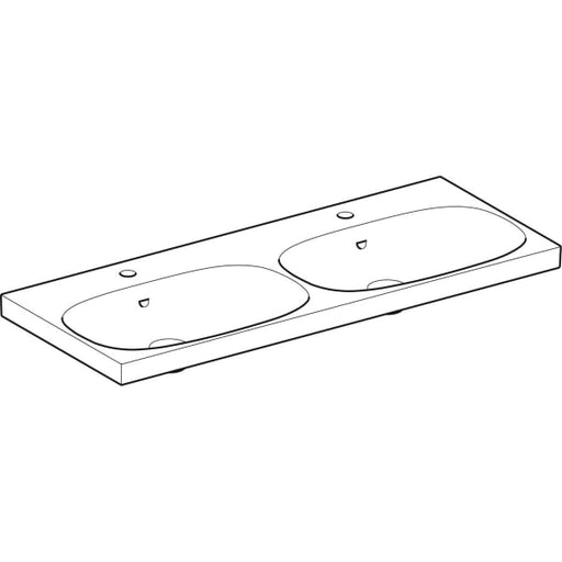 Geberit Vertriebs - Acanto Doppel-WT f. US, 120x48cm einfache Bef., m. Hl., m. Ül., weiß