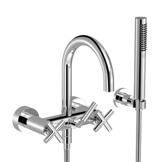Dornbracht - Wannenarmatur mit Kreuzgriff TARA 25133892 mit Garnitur chrom