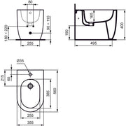 Ideal Standard - Stand-Bidet BLEND Round, 1 Hl., 355x560x400mm, Weiß