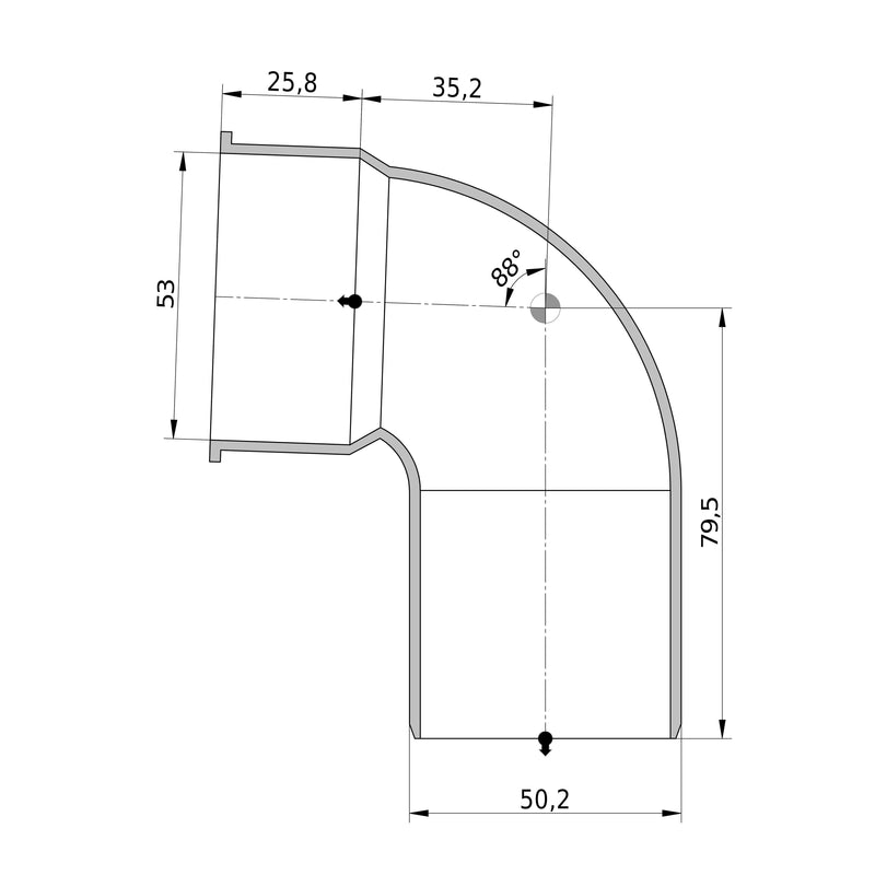 Wavin - Siphon AS+ Bogen DN 50