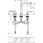 Hansgrohe - 3-Loch Waschtischarmatur 160 METROPOL BBR