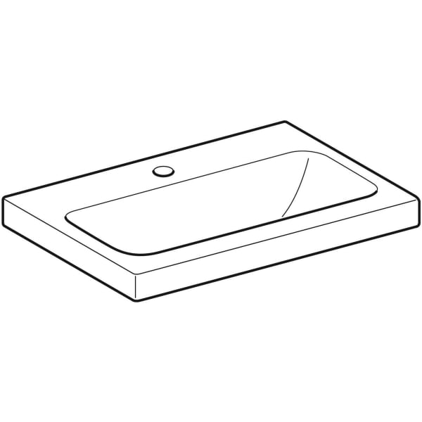 Geberit Vertriebs - iCon Light WT 60x42cm, verk. Ausld. mit Hahnloch, ohne Ül., weiß, KeraTect