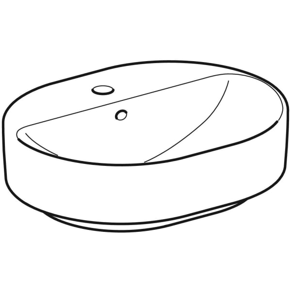 Geberit Vertriebs - Aufsatz-WT VARIFORM, elliptisch 500x400mm, m. Hl., m. Ül., weiß, Tect
