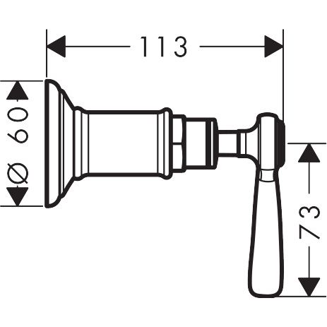 Hansgrohe - Absperrventil Unterputz AXOR Montreux Fertigset Hebelgriff chrom