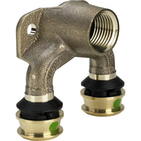 Viega - Doppelwinkel RAXOFIX 5325.7 25mm x 1/2 IG x 20mm Rotguss
