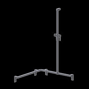 Normbau - Cavere Duschhandlauf 7486074 a=750x750x1200 re Anthrazit-Metallic