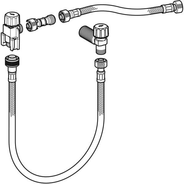 Geberit Vertriebs - Wasseranschlussset unten zu Monolith Sanitärmodul, für WC 101 cm