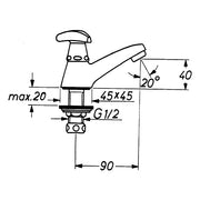 Grohe - Eckventil 22037 1/2x3/8'' Rosette Metallgriff warm sunset gebürstet