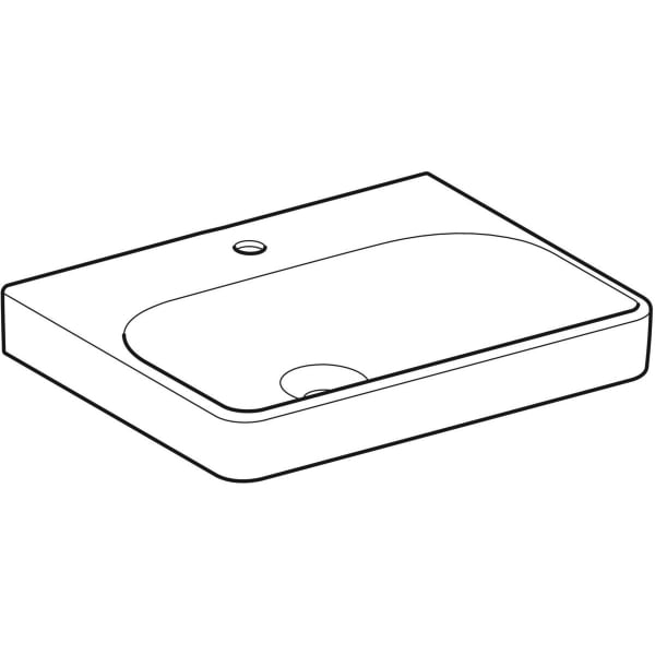 Geberit Vertriebs - Waschtisch SMYLE Square, 60x48cm m. Hl., o. Ül., weiß