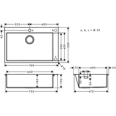 Hansgrohe - Einbauspüle 660 S711-F660