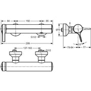 Ideal Standard - Brausearmatur AP MELANGE, Ausld. 79-84mm, Chrom