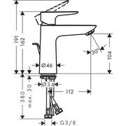 Hansgrohe - Waschtischmischer 110 Talis E CoolStart, mit Ablauf, chrom