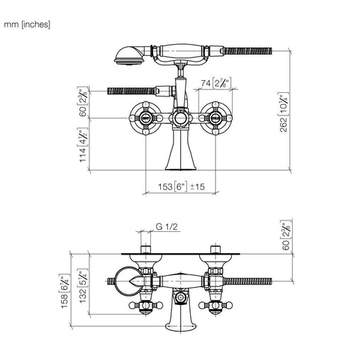 Dornbracht - Wannenarmatur mit Garnitur MADISON 25023360-08 platin