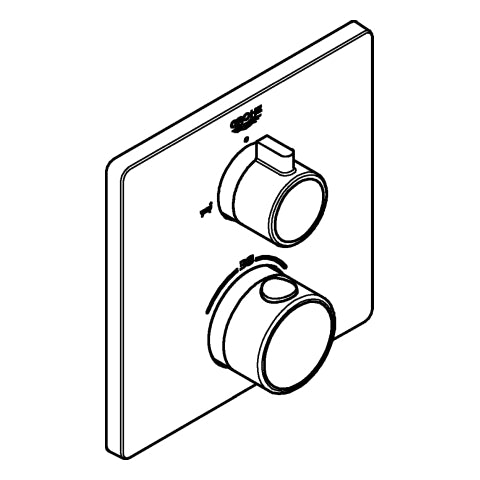 Grohe - THM-Wannenbatt. Grohtherm 102211 2 Abg. FMS für 35604 eckig matte black