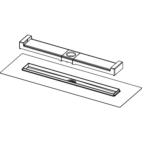TECE SE - TECEdrainline-Evo Duschrinne, 1200 mm befestigte Seal System Dichtmanschette
