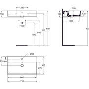 Ideal Standard - Waschtisch STRADA, 1 Hl., m.Ül., 710x420x145mm, Weiß mit Ideal Plus