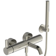 Ideal Standard - Badearmatur AP JOY, m.Stab-HB, Brauseschlauch u.Wandhalter,Silver Storm