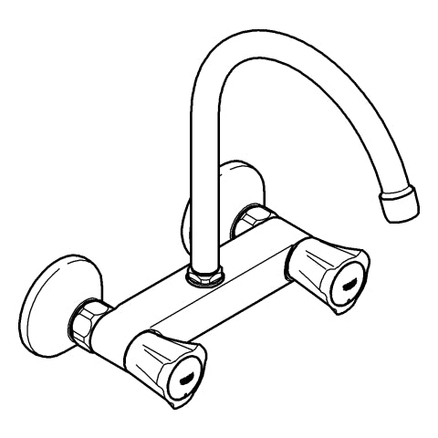 Grohe - Spültisch-Wandbatterie Costa 31191_1 Bogenauslauf chrom