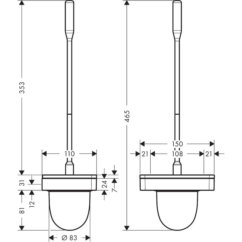 Hansgrohe - WC-Bürste AXOR Universal Accessories chrom mit Wandhalter