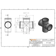 Gebr. Ostendorf - HTsafeDA Doppelabzweig DN 90x90x90 87 Grad